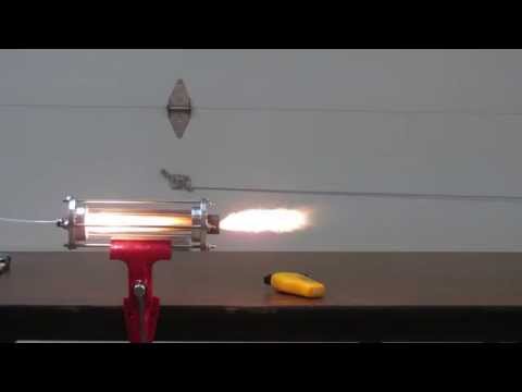 Nitrous Oxide / Acrylic Hybrid Rocket Motor - test 1