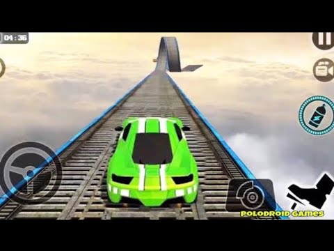 Impossible Stunt Car Tracks 3D: Green Car Driving Stunts Levels 9 & 10 - Android GamePlay