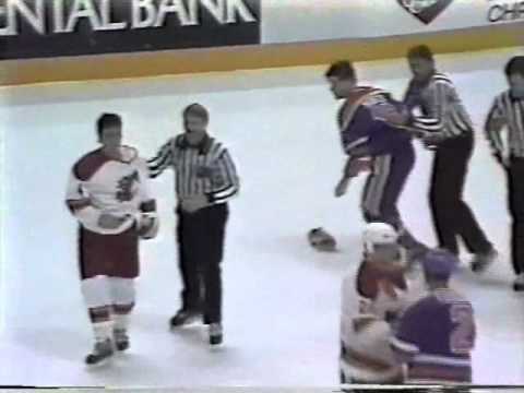 Calgary and Edmonton line brawl