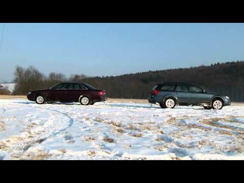 Audi A6 quattro vs. Subaru Outback on ice 2