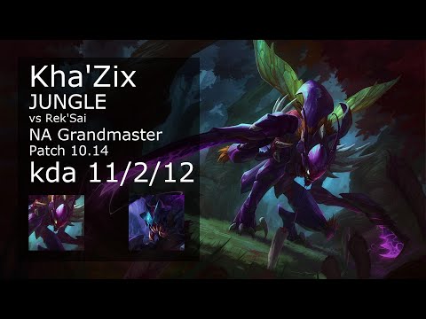 Kha'Zix vs Rek'Sai Jungle - NA Grandmaster 11/2/12 Patch 10.14 Gameplay