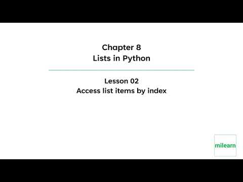 Chapter 8 Accessing Python List Items