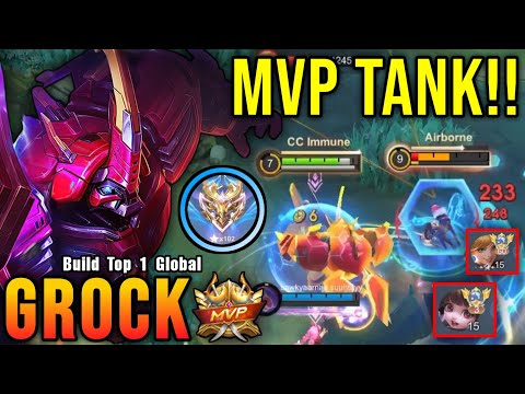 MVP Tank!! Grock VS Top Global Fanny & Chang'e - Build Top 1 Global Grock ~ MLBB