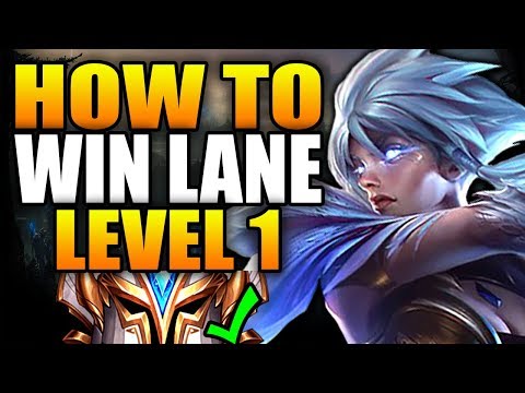How to USE Riven's Level 1 STRENGTH (WIN LANE LEVEL 1) - Season 10 Riven TOP - League of Legends