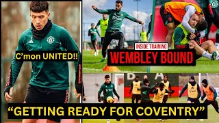 Mainoo,Martinez,Hojlund,Varane,Shaw,Kambwala| Man United training & injury updates ahead of Coventry