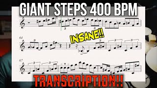 Giant Steps at 400 bpm SOLO TRANSCRIPTION!!