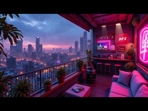 Rainy Lofi Balcony 🌂 Chill Lofi Hip Hop Beats to Feel the 90’s Mood ☔️ Lofi Rain Playlist