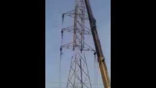 preview picture of video 'Demoliation of 66KV High Tension Tower at Porbandar'