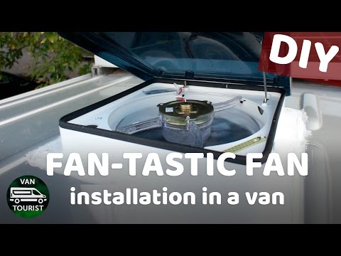 Installing 2 fan-tastic fans in the roof of van conversion. Two ceiling vents in the sprinter van