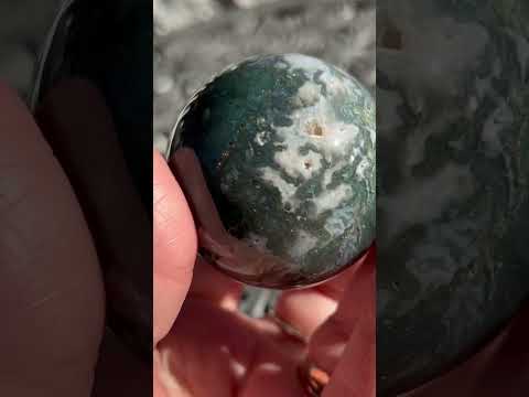 Green natural moss agate ball sphere