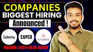 Udemy, Capco, Sasken Biggest Hiring | OFF Campus Drive For 2026, 2025, 2024 Batch | Fresher Jobs