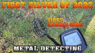 Metal Detecting: First Silver of 2022 - First Barber Dime - Teknetics T2