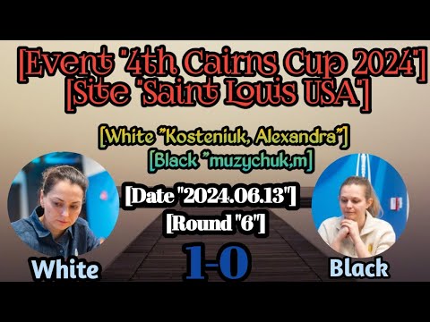 🛑Cairns Cup 2024 !! How to won kosteniuk.A     @Sharmilanchess   Saint louis usa...
