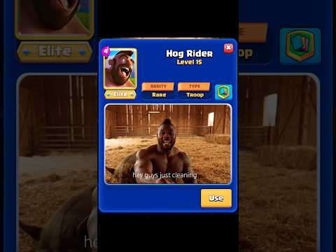 Hog Rider is scared of FURNANCE 🐗💨 #youtubeshorts #clashroyale (TIKTOK : Gcb_t)
