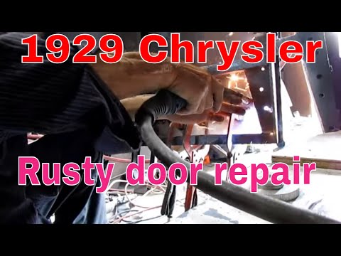 1929 Chrysler rusted out door bottom repair