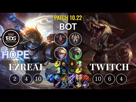 EDG Hope Ezreal vs Twitch Bot - KR Patch 10.22