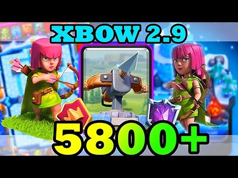INSANE! PRO PLAYS  2.9 XBOW DECK 5800+  Ladder Pushing— Clash Royale