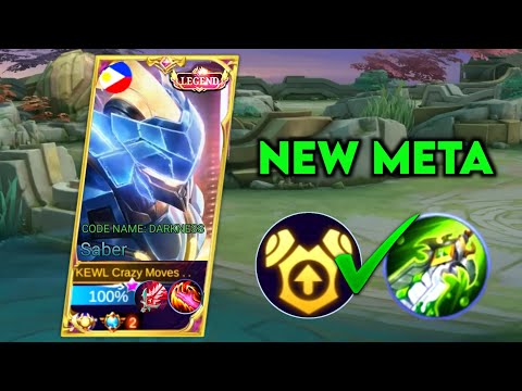 SABER NEW META FULL DAMAGE BUILD AND EMBLEM ( MUST WATCH )