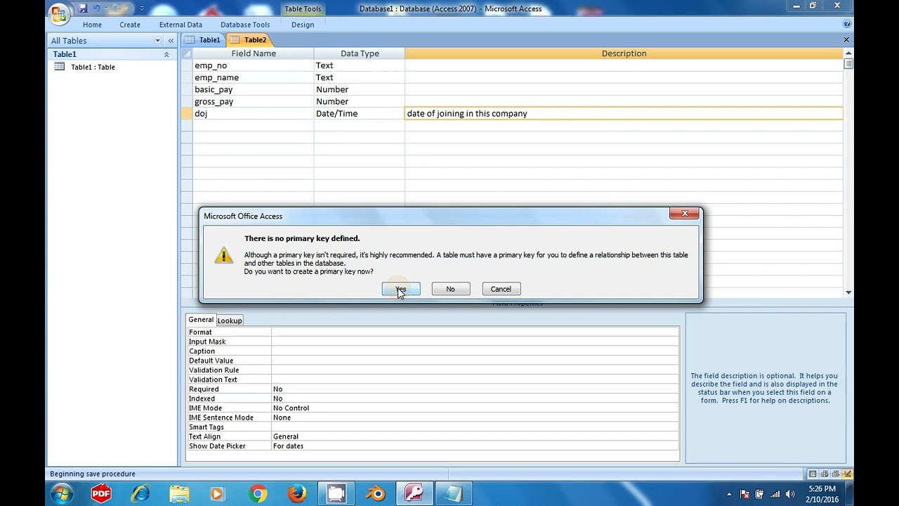 EMPLOYEE DATABASE IN MS-ACCESS