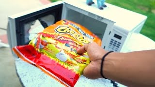 Microwaving Hot Cheetos Experiment Fail!!!