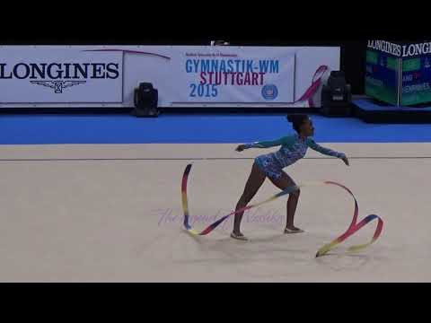 Jandira HENRIQUES (ANG) ribbon - 2015 Stuttgart worlds Qualifs