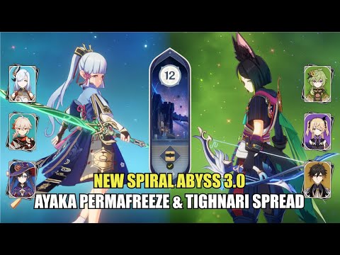Ayaka Permafreeze & Tighnari Spread - NEW Spiral Abyss 3.0 Floor 12 (9 Stars) | Genshin Impact