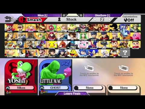 SAFGC R2 - Nikes (Yoshi) vs Ghostbone (Little Mac/C. Falcon) - Grand Finals - Smash 4