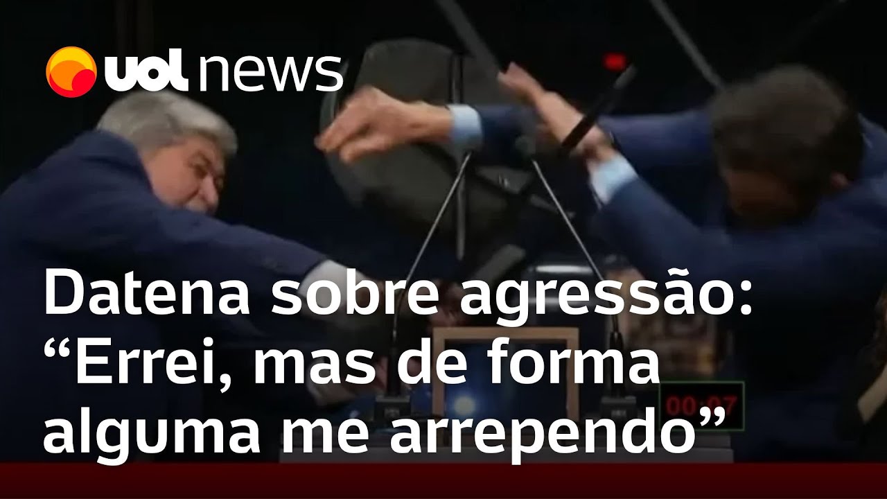 Datena diz que errou em agressão com cadeirada, mas que Pablo Marçal 'precisava ser contido'