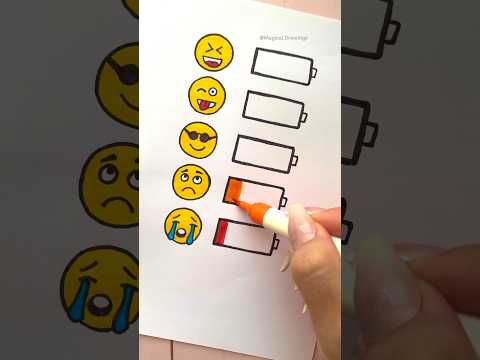 Emoji Batteries #shorts #drawing #emojichallenge #emoji #emojis #diy #viral #viralvideo #papercraft