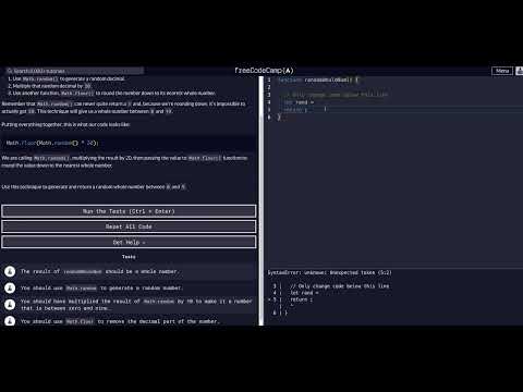 Basic Javascript Generate Random Whole Numbers With Javascript Free Code Camp Dani