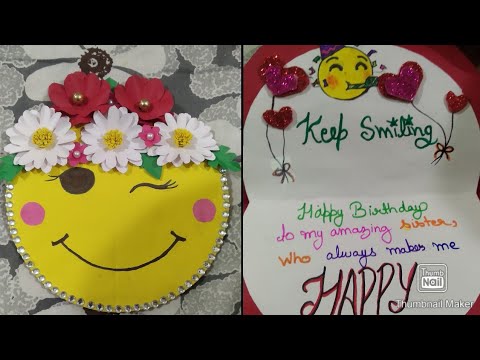 DIY/BIRTHDAY CARD FOR SISTERS /Emoji card /Very beautiful /suhana art&craft sorry for short video