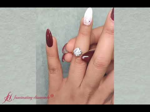 Round Solitaire Compass Point Lab Diamond Ring In Yellow Gold- FD10028ROR- Fascinating Diamonds