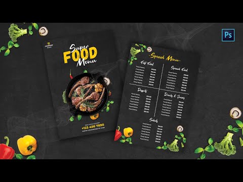 How to Design Food Special Menu Flyer Adobe Photoshop Tutorial Speed Art Grafix Mentor