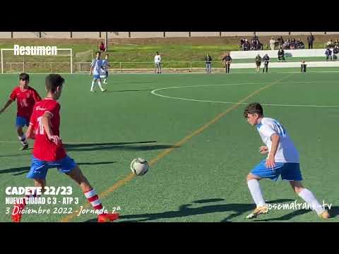 CADETES J7ª 22/23 🎥 RESUMEN GOLES, JUGADAS Y PARADAS CD NUEVA CIUDAD C 3 - ATLETICO PUEBLONUEVO 3