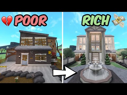 BUILDING A RICH HOUSE VS POOR HOUSE IN BLOXBURG