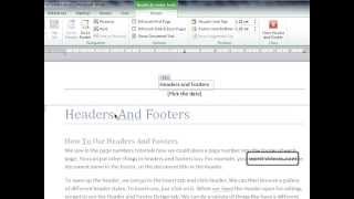 Headers And Footers In Word 2010