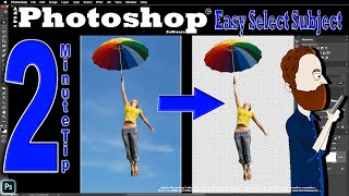 2min Photoshop Tip: Select Subject (Super Easy for cut outs and background replacements)