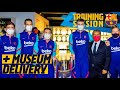 THE CUP ARRIVES AT THE MUSEUM BEFORE TRAINING