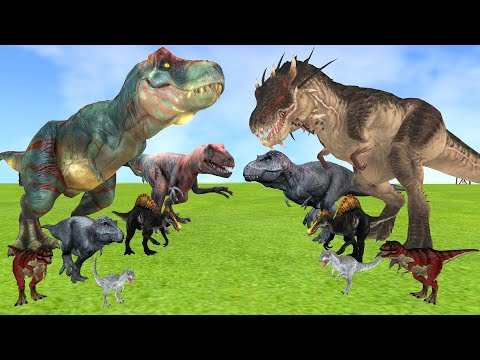Dinosaurs T-Rex vs Black Dinosaurs Allosaurus Spinosaurus Size Comparison (Animated)