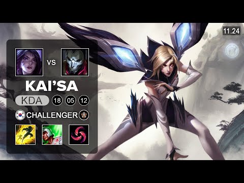 Kai'Sa ADC vs Jhin - KR Challenger - PreSeason 12 Patch 11.24
