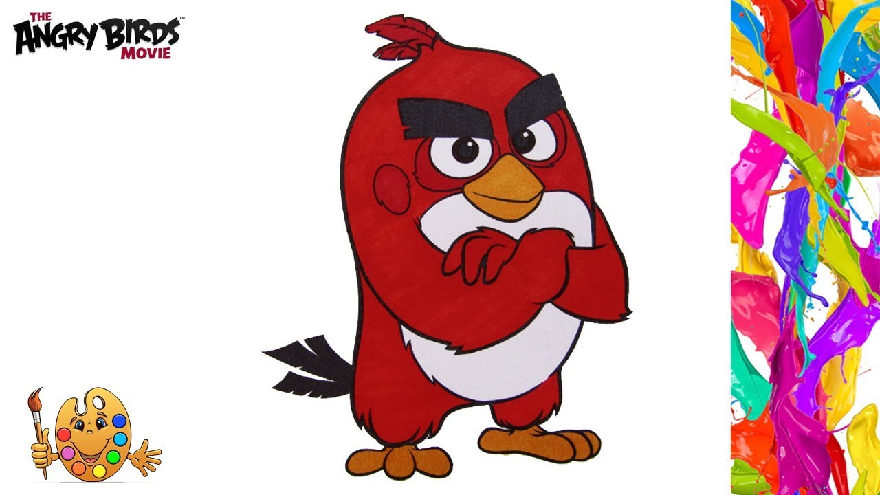 Coloring The Angry Birds Movie: Red | Coloring pages  | Coloring book |