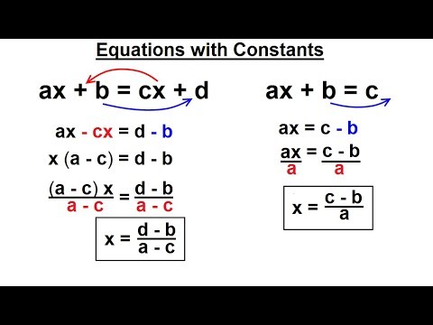Algebra Ch 1 Linear Equation 1 of 21 What is a Linear Equation