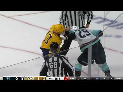NHL Fight - Kraken @ Predators - Dunn vs Trenin - 14 10 2021