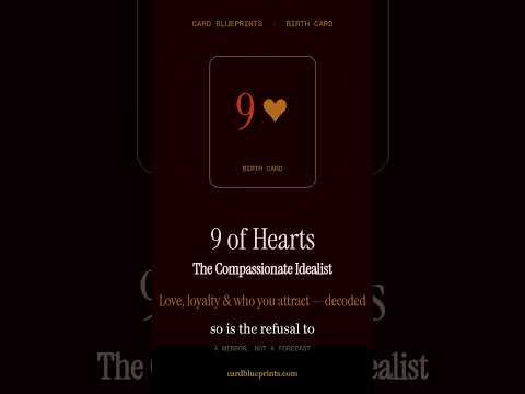 August 30 birth card: Nine of Hearts
