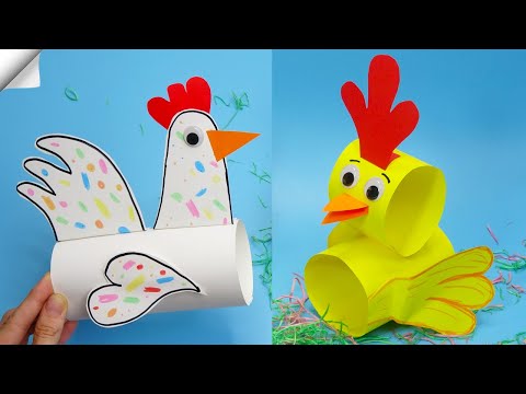 How to Make a Paper Chicken Easter paper Crafts Easy paper crafts