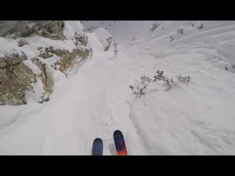 Triple Black Diamond Insane Ski Run, Vail Colorado. Back Bowls of Vail.