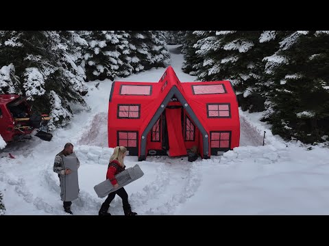 🎄OUR NEW YEAR'S CAMPING IN THE DEEP SNOW WITH OUR NEW TENT❄️