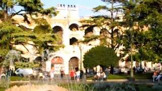 preview picture of video 'Verona Arena square Piazza Bra Roman amphitheatre in Daylight'
