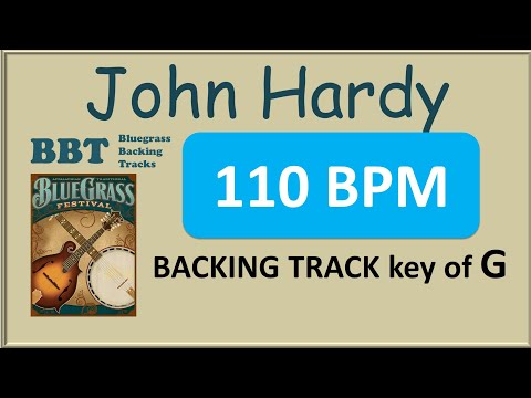 John Hardy 110 bpm bluegrass backing track in G