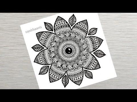 How to draw a Mandala Art for Beginners Step by Step Tutorial Easy Mandala Drawing vanithaarts